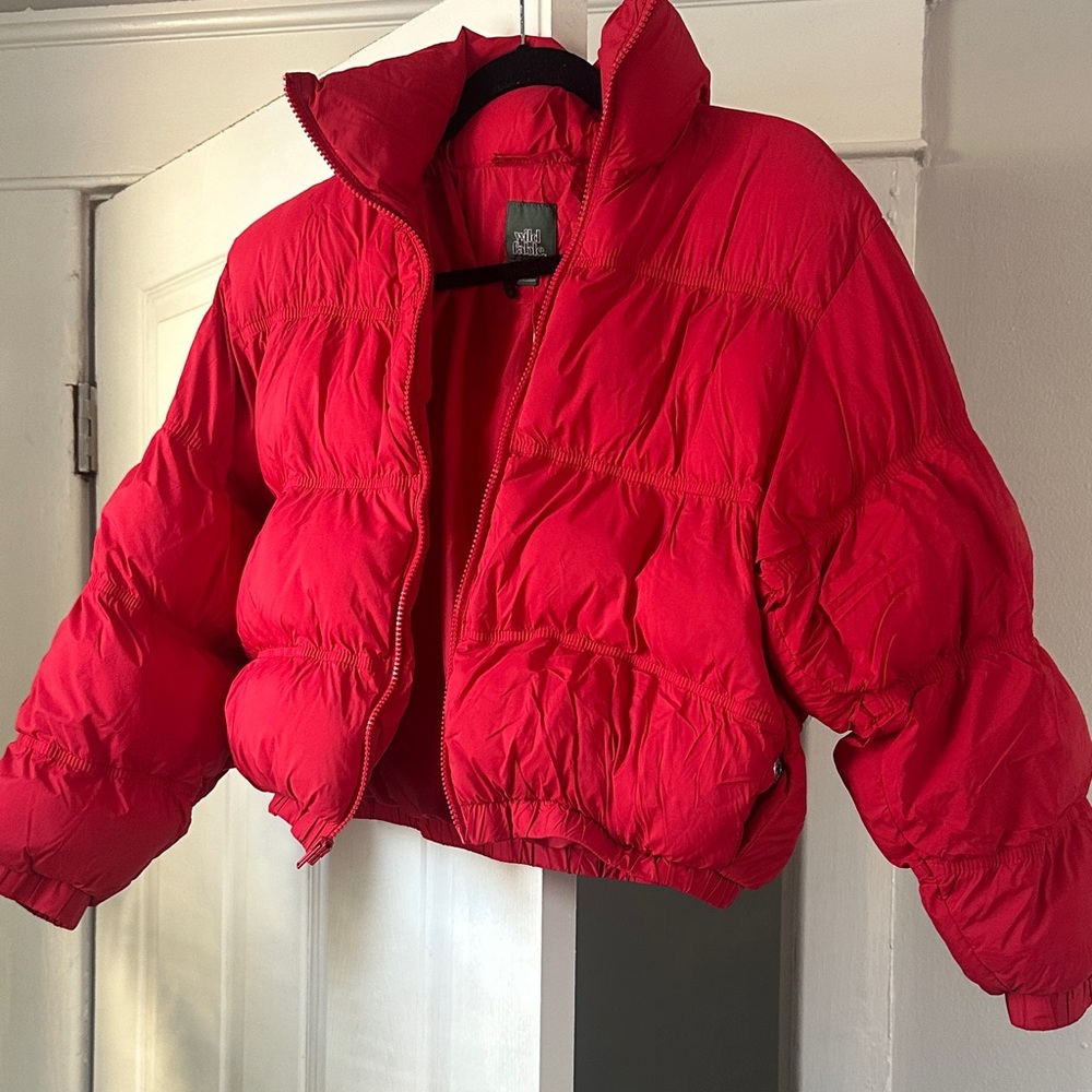 wild fable Red Cropped Puffer Jacket